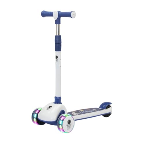 KIEHUA キッズスクーター 1〜3〜6〜12歳の男の子と女の子向け スリッパ付き 車型 折りたたみ式 高さ調節可能 安全遊具 (ブルー)