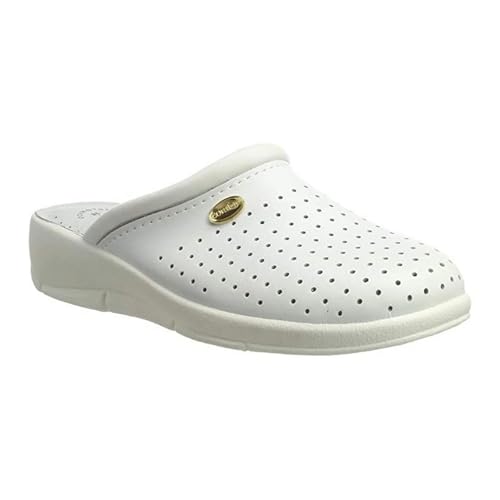 Dek L706G-3 Womens Clog Mule Wedge Heel White 3 UK