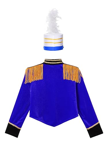 Kids Girls Circus Ringmaster Jacket Velvet Tassels Long Sleeve Coat Marching Band Drummer Uniform Outfit4