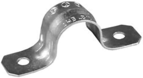 Electrical 1/2 Inch EMT Conduit Strap, Zinc Plated Steel, Snap in, Heavy Duty, UL Listed, Used to Secure Conduit to Surface (2 Hole, 1000)