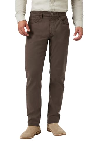 Mavi Men's Milton Mid Rise Slim Straight Pants, Oak Luxe Twill, 33x32 Brown