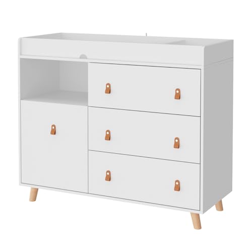 Lovinouse Baby Changing Table Dresser, Premium Nursery Dresser with 3 Drawers, Diaper Changing Station Table for Boys and Girls (4 Drawers)