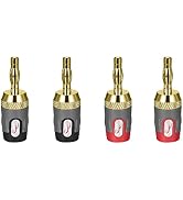 Rocketfish 24k Gold Plated Toolless Speaker Banana Plugs - Banana Plug Adapters - Speaker Wire Pl...