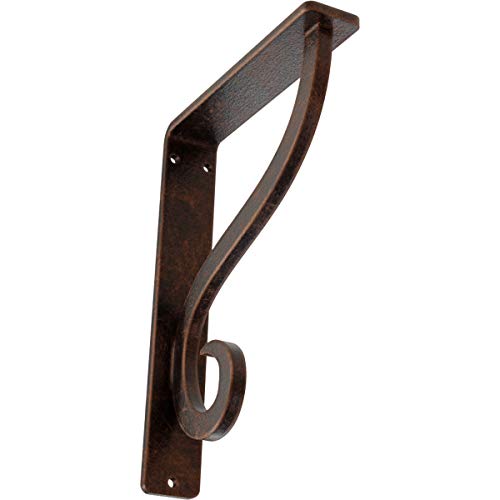 Ekena Millwork BKTM01X05X08SASACO Metal Bracket, 1 1/2" W x 5 1/2" D x 8" H, Antiqued Copper