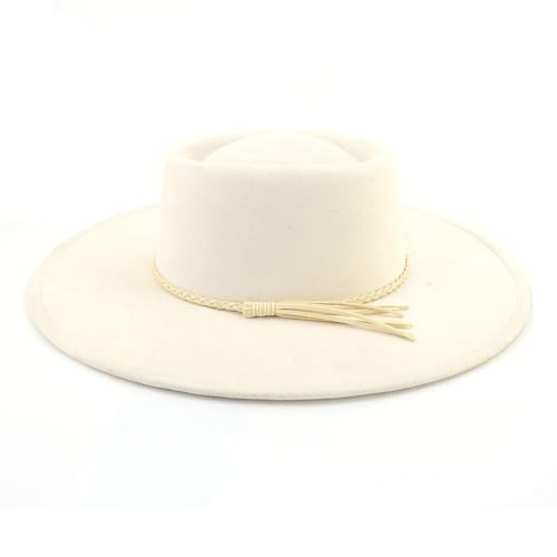 Image of LIDHAY Wide Brim Fedora Hat for Men Women Big Rancher Felt Hat Pork Pie Jazz Hat