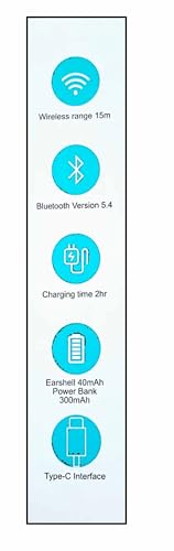 Image of BNW Wireless Sports Earbuds, Black Silicone in-Ear Design with Touch Controls, Water Resistant, Voice Control, Bluetooth 5.0, for Workout and Jogging, 4.2x2.5x2.5 cm