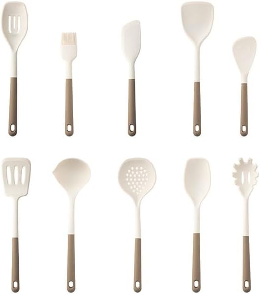 Silicone Kitchenware 10 Piece Set High Temperature Resistant Cooking Spatula Spoon