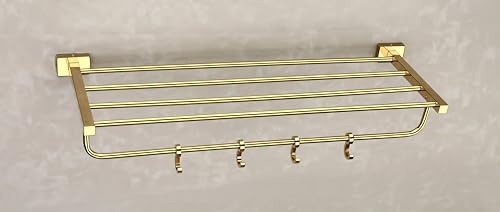 Image of ARQUIN Bathroom Towel Stand, Towel Holder 304 Grade Stainless Steel Towel Rack /Towel Rack /Bathroom Accessories Set, Cloth Towel Rod Organiser (Gold)