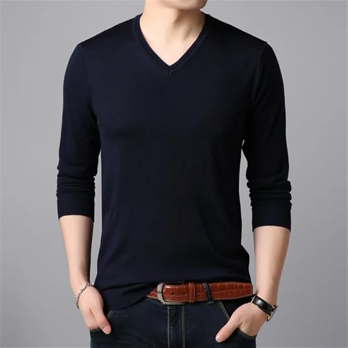 Winter Men's V-Neck Knitted Sweater Warm Pullover Sweater Comfortable Wool Blend Sweater3