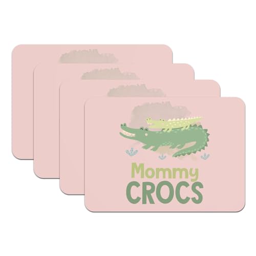 Set de table rose crocodile de qualité supérieure grand format antidérapant - 2