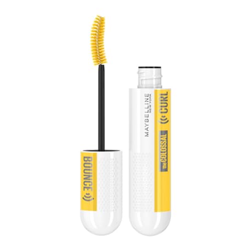 Maybelline New York, Máscara de Pestañas, Curvatura y Volumen, Fórmula Memory Curl, Colossal Curl Bounce, Very Black, 9.5 ml