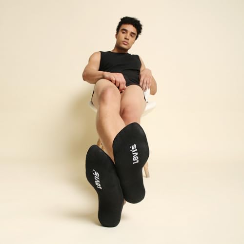 Image of Levi's Men's Cotton Stretch No Show Anti Slip Grip Socks (Pack of 3)