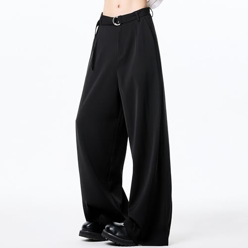 Men's Wide Leg Dress Suit Pants Business Casual Dress Pant with Pocket Office Work Wide Leg Loose Trousers4