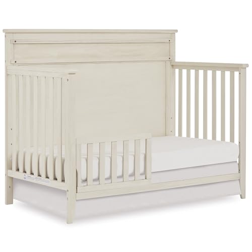 Image of Dream On Me Universal Convertible Crib Toddler Guard Rail in Winter White, Compatible with Select Dream On Me Cribs, Crib to Toddler Bed Conversion, Easily Attachable
