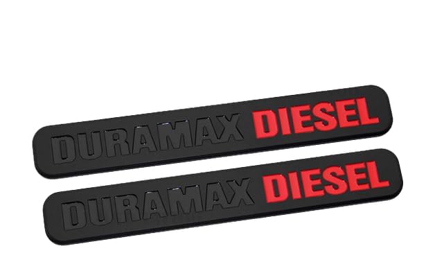 Image of 2X 6.6l Duramax Die-sel Allison Emblem Fender Door Hood Tailgate Decal Badge Nameplate Letter Replacement for Badges Silverado 2500 3500 HD (Black Red)