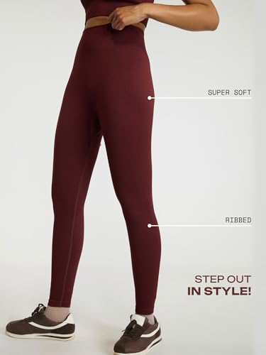 Image of CAVA Seamless Cinched Leggings for Women | High Stretch, Ribbed Waistband, Compression Fit, Moisture-Wicking | Sculpting Activewear Bottoms