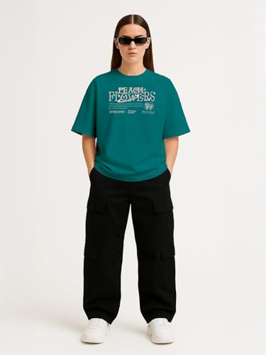 Image of Women's Printed Oversized T-Shirt with Half Sleeves and Round Neck, Soft Spun Fabric for Casual Wear (Size - S-2XL)