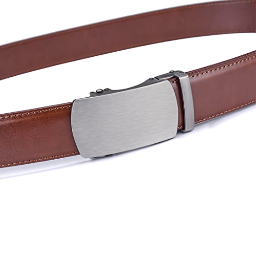 Image of Beltox Men Leather Belt w Slide Ratchet Interchangeable Buckle