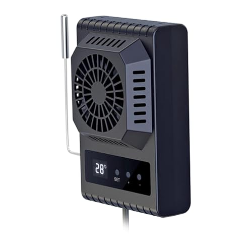Folpus Ventilador para Reptiles con Pantalla Doble Modo Frío Y Material PP Resistente Pies de Silicona Antideslizantes Adecuado para Terrarios de R, Negro, Individual