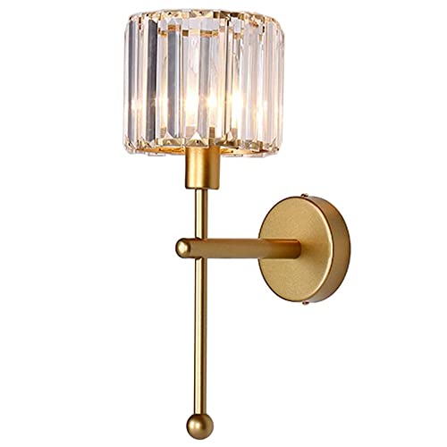 Apliques de pared E27 de cristal dorado en pack de 2 lámparas para el dormitorio