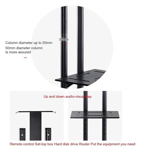 Soporte móvil para TV con ruedas y ajuste de altura miniatura 4