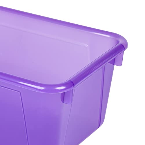Image of Storex Small Cubby Bins - Plastic Storage Containers for Classroom, 12.2 x 7.8 x 5.1 inches, Candy Violet, 5-Pack (62478A05C)