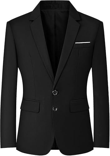 SHIMLA COLLECTION Nice Black Blazer for Men Black Coat fRegular Slim Fit Casual Full Sleeves Solid Latest Suit Coat for Wedding Party Office Wear