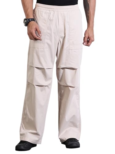 Image of Thomas Scott Men's | Solid | Light Weight | Breathable Fabric | 6 Pockets | Mid Rise | Loose Fit | 100% Cotton | Elasticated | Chino Trouser | Pants