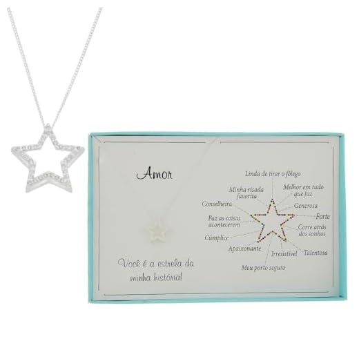 Presente Colar Cordão Feminino Prata 925 Presente Amor Cristal Aniversário Natal Garantia Eterna