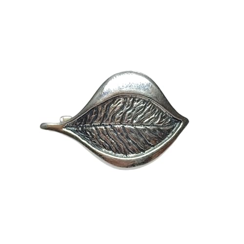 Broche feuille en argent 925 hypoallergénique fait main 22x34mm