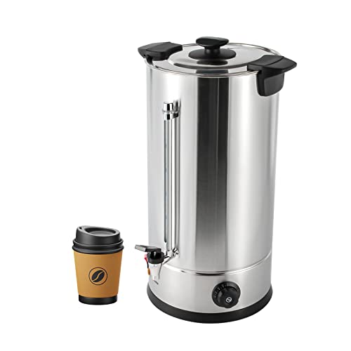 FURNITLEG 25L/6.6Gal Commercial Coffee Urn, 1.4KW Temperature Adjustable (86-230°F) Stainless Steel Coffee Maker Pot with Thermostat Control, Hot Water Urn for Home Party Restaurant Office