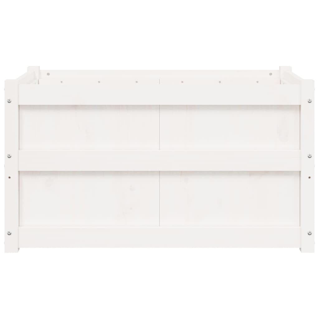 Donice ogrodowe 2 szt biale lite drewno sosnowe duze skrzynie na kwiaty na taras balkon ozdobne pojemniki z naturalnego drewna o wymiarach 90x50x50 cm prosty montaz