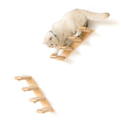 Ewenono 1 Pacote de 4 Degraus para Prateleiras de Parede para Gatos, Escadas de Parede para Gatos co
