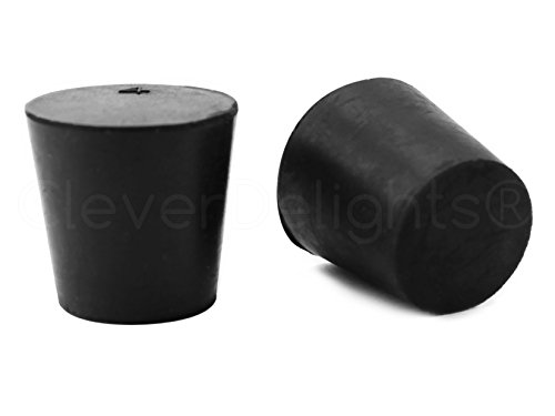 6 Pack - CleverDelights Solid Rubber Stoppers | Size 4 | 26mm x