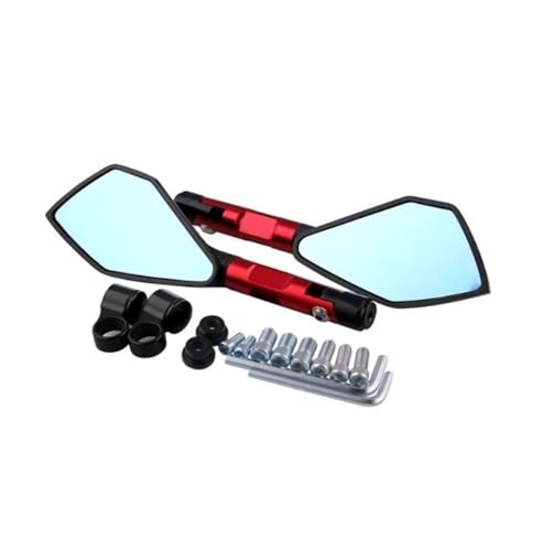 �o�C�N�̃o�b�N�~���[ CB650R�p CB1300�p �z�[�l�b�g�p 600�p MT-09�p MT07�p �A���~�� �o�C�N�p �o�b�N�~���[ �T�C�h�~���[ 8MM 10MM(Red)