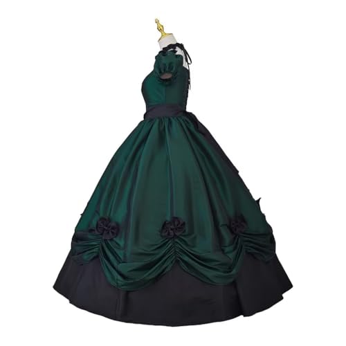 Asulla Womens Gothic Victorian Wedding Dress Princess Puffy Sleeve Rococo Lolita Masquerade Ball Gown with Bow3