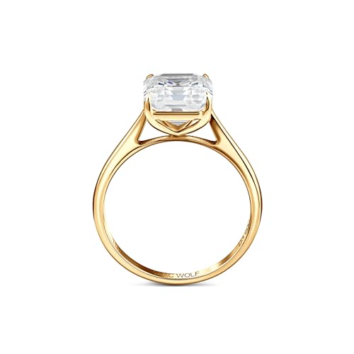 ISAAC WOLF Natural 10k Gold Asscher Cut 3 CT Moissanite Moissanite Rings For Women Bridal2