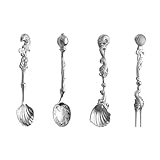 Cnrfeoap Juego de cucharas antiguas resistentes de aleación de zinc con mango ergonómico, cuchara de sal
