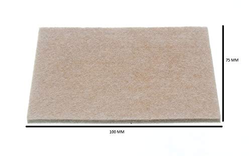 48 x rechteckige selbstklebende Filzgleiter (100 mm x 75 mm x 4 mm) zum Schutz von Möbeln