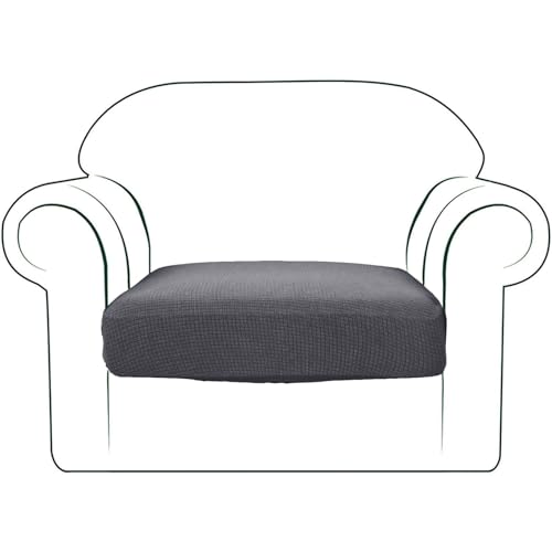 SIELUNO Waterproof Couch Cushion Covers, Stretch Washable Sofa Cushion Cover Loveseat Sofa Furniture Protector Slipcovers for Couch Seater Replacement in Living Room-New Gray-2 Seats