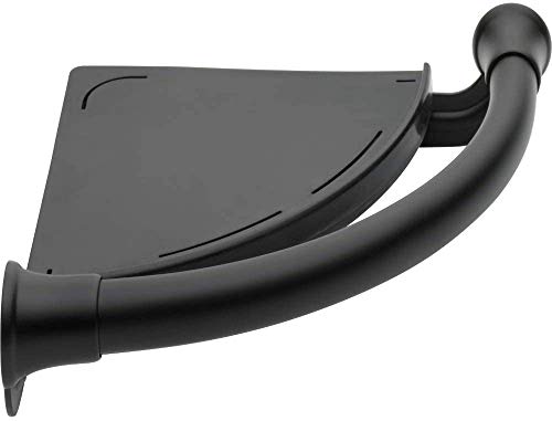 Delta Faucet 41416-BL Decor Transitional Corner Shelf with Assist Bar, 8-3/4 in, Flat Black
