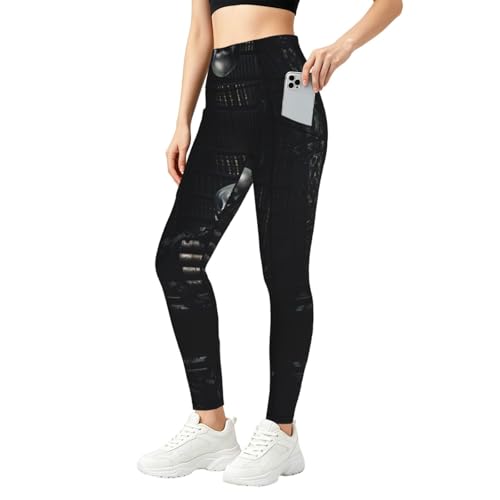 Leggings góticos compresivos ZXERTG con estampado de calaveras de alta densidad