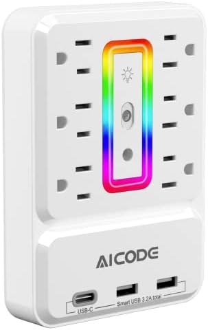 Amazon.com: Multi Plug Outlet Surge Protector - POWRUI 6 Outlet ...