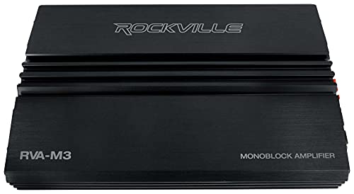 Rockville RVA-M3 V2 Mono Car Amplifier, 4000W, 1000W Dyno-Certified RMS @ 1 Ohm, Class-D, MOSFET, Bass Remote, Perfect for Subwoofers and Car Audio - Image 3