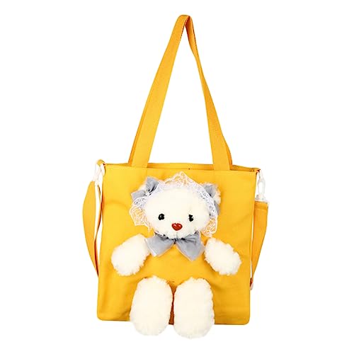 Petit sac de rangement en toile ours pour dame | Pochette polyester fille noire