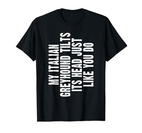 Italian Greyhound Tilt Head Dog Cute Funny Iggy T-Shirt, Men, Black, Large