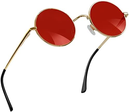 Joopin Vintage Polarised Round Sunglasses Mens - UV400 Protection Retro Hippy Sun Glasses Circle Sunglasses for Women and Men