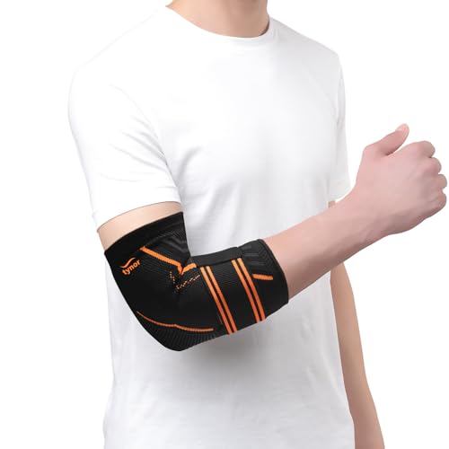 TYNOR Adjustable Elbow Support Tennis Elbow Brace for Women & Men, Tennis Elbow Compression Sleeve for Tendonitis, Arthritis, Joint Pain, Workouts, Exercise, Tennis Elbow Strap, Black Medium