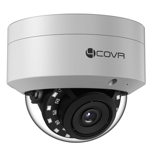 4COVR CCTV Camera 5MP PoE, Outdoor Wired Surveillance Dome Security IP Camera with Mic, IK10 Vandal-Proof IP67, Smart Human/Vehicle Detection, 100ft HD Night Vision, 2.8mm Lens, ELY54AX5MA(NOT PTZ)