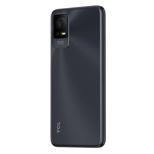 TCL 408 Smartphone 6,6" (écran HD+, 4 Go à 64 Go, MicroSD extensible, double SIM, appareil photo 50 MP, batterie 5000 mAh, double haut-parleur stéréo, Android 12), gris